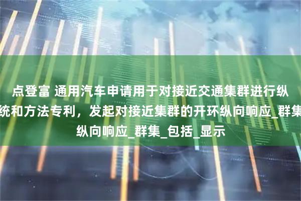 点登富 通用汽车申请用于对接近交通集群进行纵向控制的系统和方法专利，发起对接近集群的开环纵向响应_群集_包括_显示